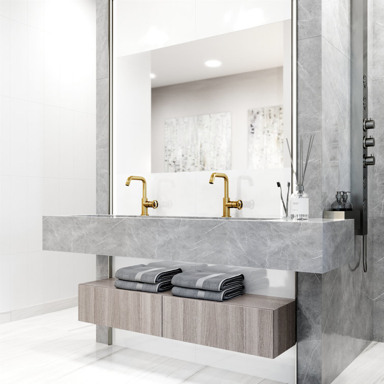 Cass 9'' High Single Handle Chrome Bathroom Faucet with Diamond Knurling