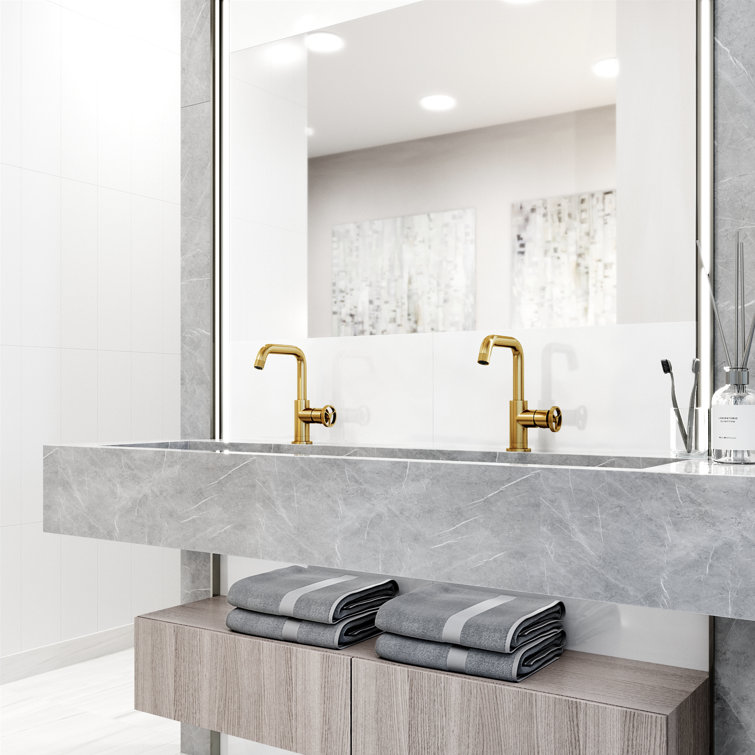 Cass 9'' High Single Handle Chrome Bathroom Faucet with Diamond Knurling