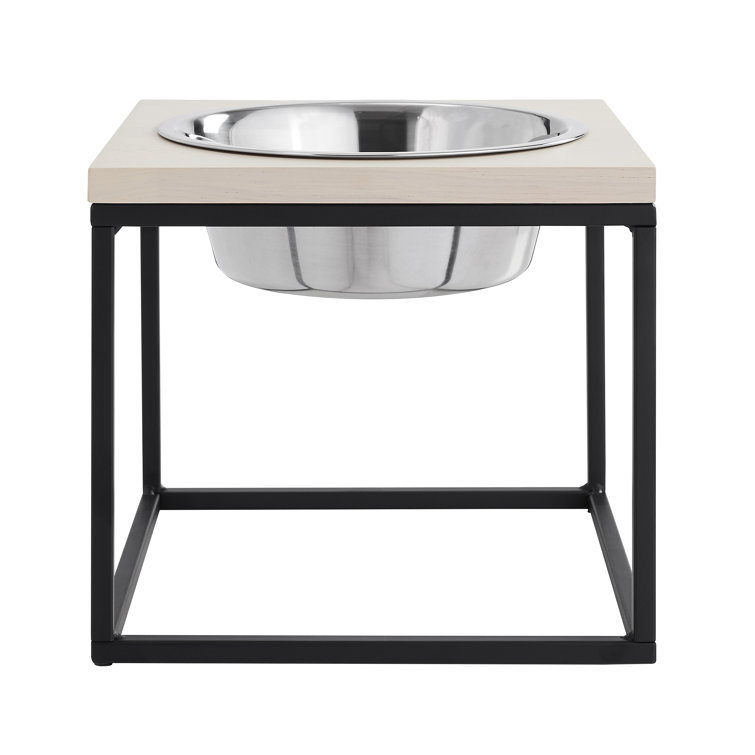 Dan Elevated Stainless Steel Pet Bowl with Wood Frame