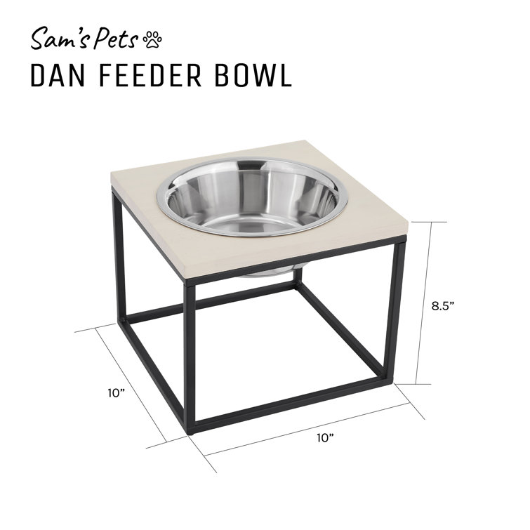 Dan Elevated Stainless Steel Pet Bowl with Wood Frame