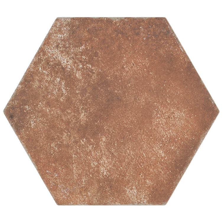 Vesuvius 8" Hexagon Matte Terracotta Porcelain Tile