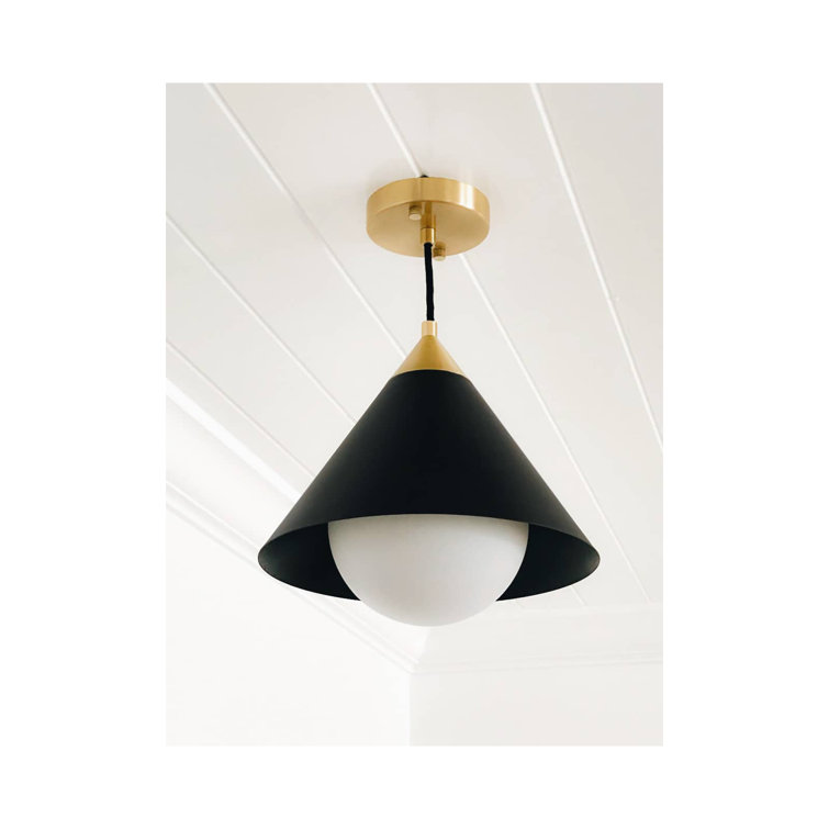 Regina Andrew 11.75" Blackened Brass Globe Pendant Light