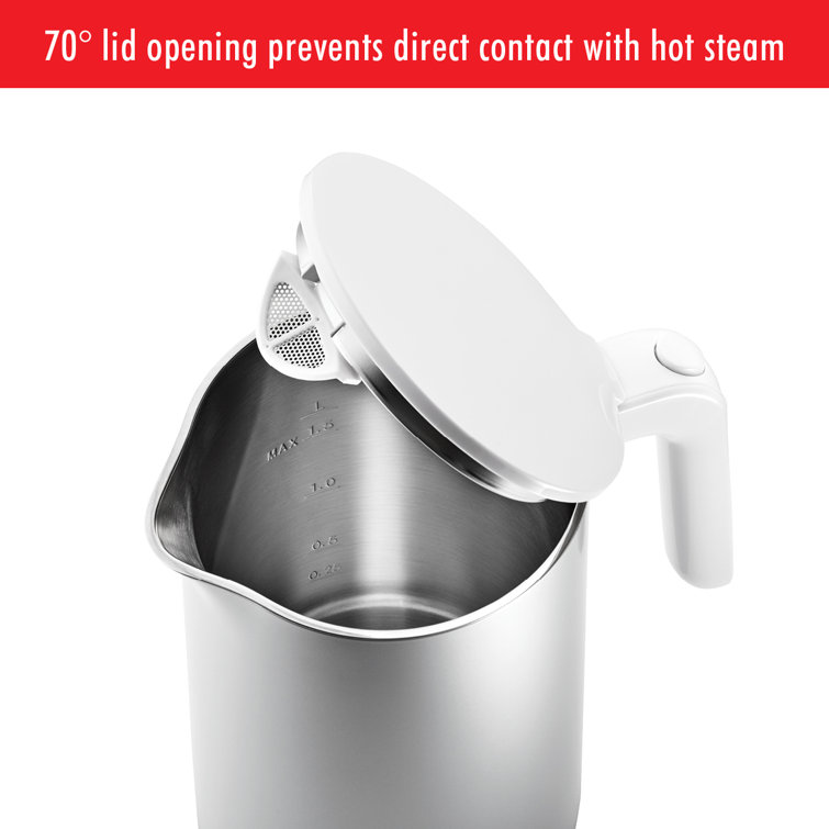 Silver Stainless Steel 1.5-Liter Cool Touch Electric Tea Kettle