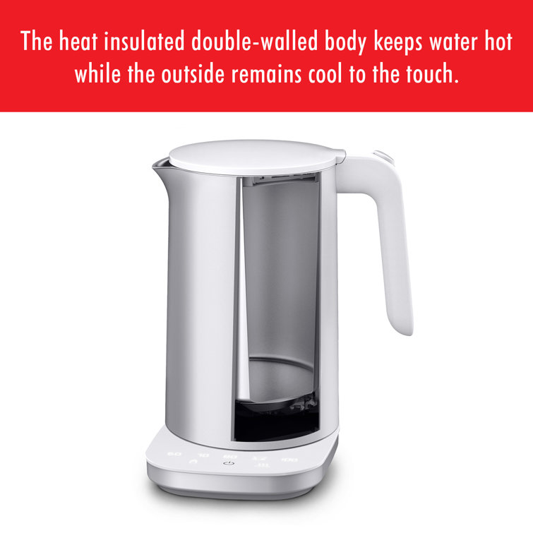Silver Stainless Steel 1.5-Liter Cool Touch Electric Tea Kettle