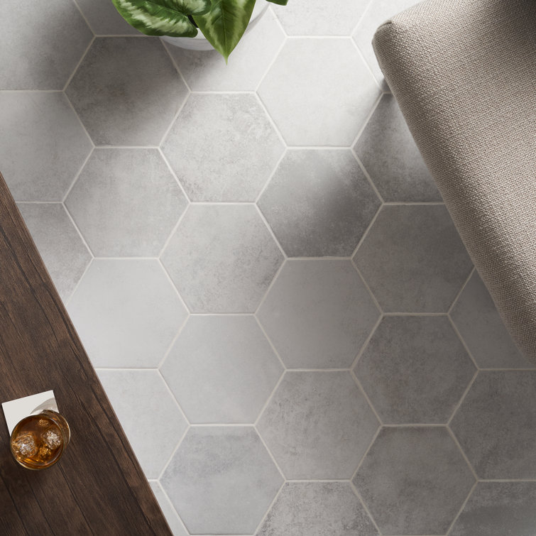 Hayes White Hexagon Matte Porcelain Floor and Wall Tile