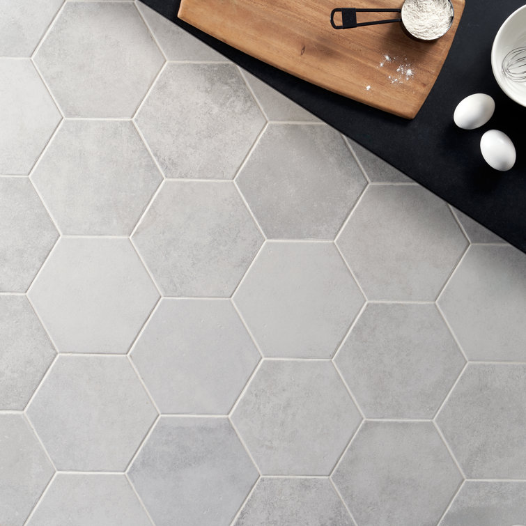 Hayes White Hexagon Matte Porcelain Floor and Wall Tile