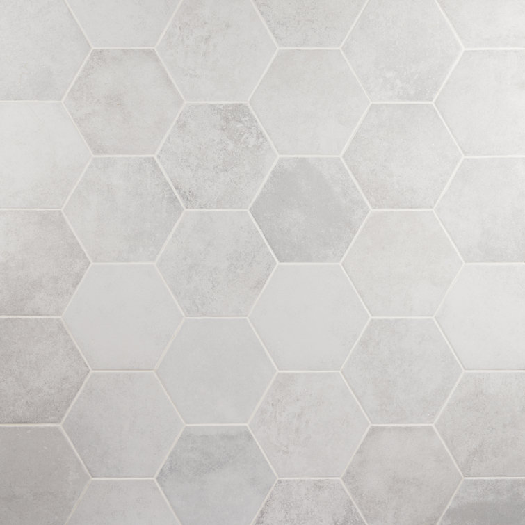 Hayes White Hexagon Matte Porcelain Floor and Wall Tile