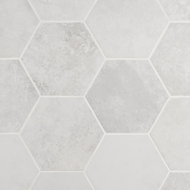 Hayes White Hexagon Matte Porcelain Floor and Wall Tile