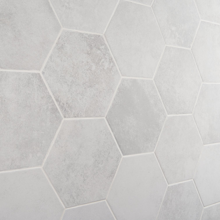 Hayes White Hexagon Matte Porcelain Floor and Wall Tile