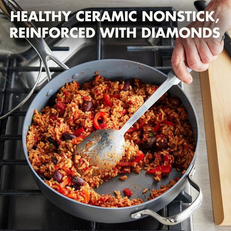 Valencia Pro 4.5QT Black Aluminum Nonstick Sauté Pan with Lid