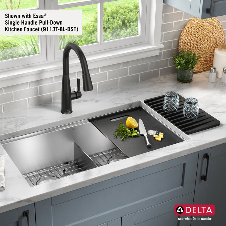 Delta Rivet 33" Stainless Steel Workstation Kitchen Sink with Accessories