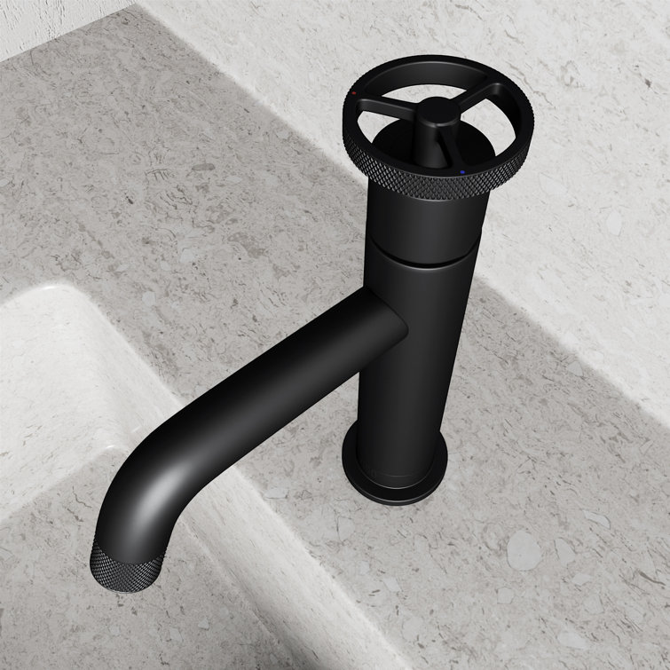 Matte Black Brass Single Handle Bathroom Faucet