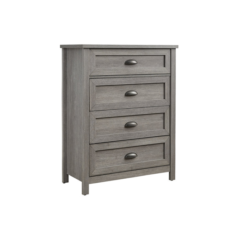 Madden Gray Casual 4-Drawer Dresser with Graphite Cup Pulls