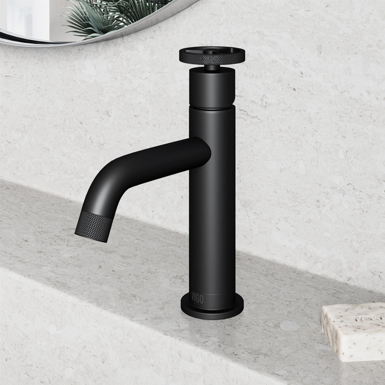 Matte Black Brass Single Handle Bathroom Faucet