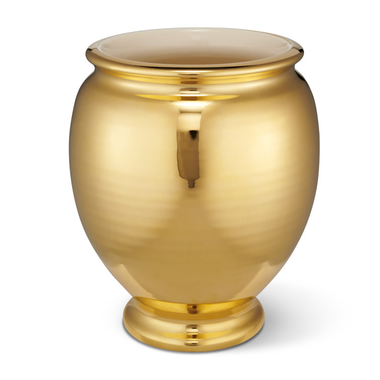 Gold Ceramic Urn-Shaped Table Vase