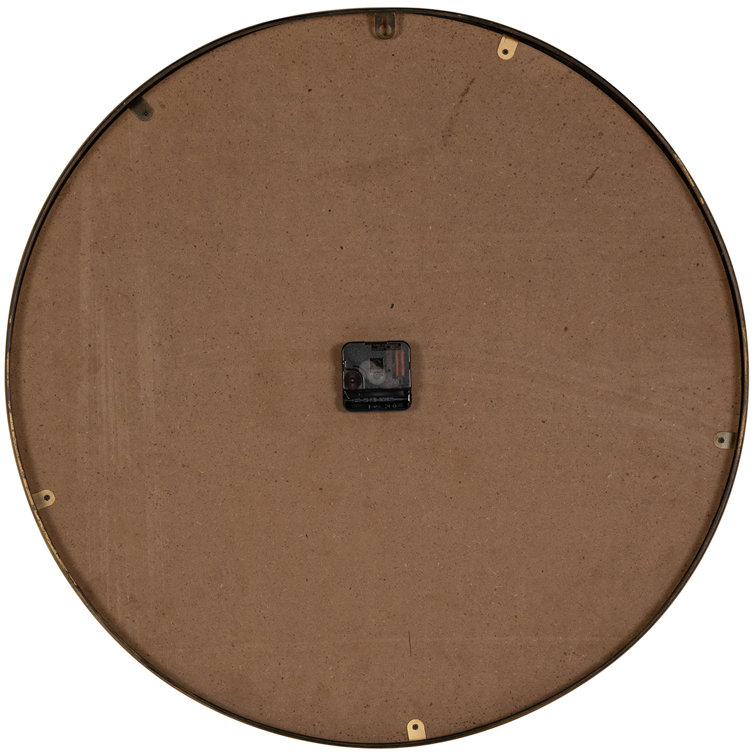 Mari 23.75'' Round Mahogany and Metal Wall Clock