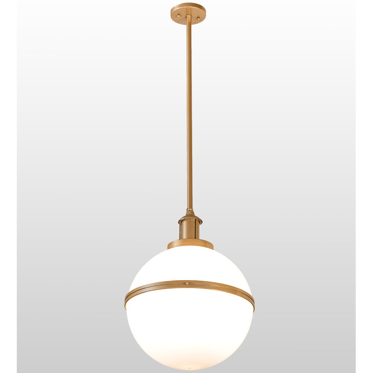 Champagne White Globe LED Pendant Light for Indoor/Outdoor