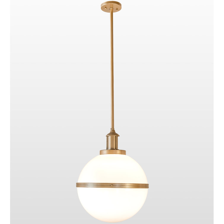 Champagne White Globe LED Pendant Light for Indoor/Outdoor