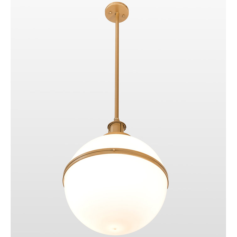 Champagne White Globe LED Pendant Light for Indoor/Outdoor