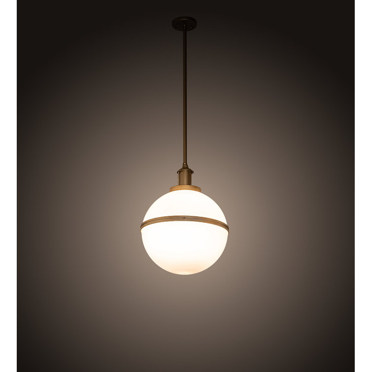 Champagne White Globe LED Pendant Light for Indoor/Outdoor