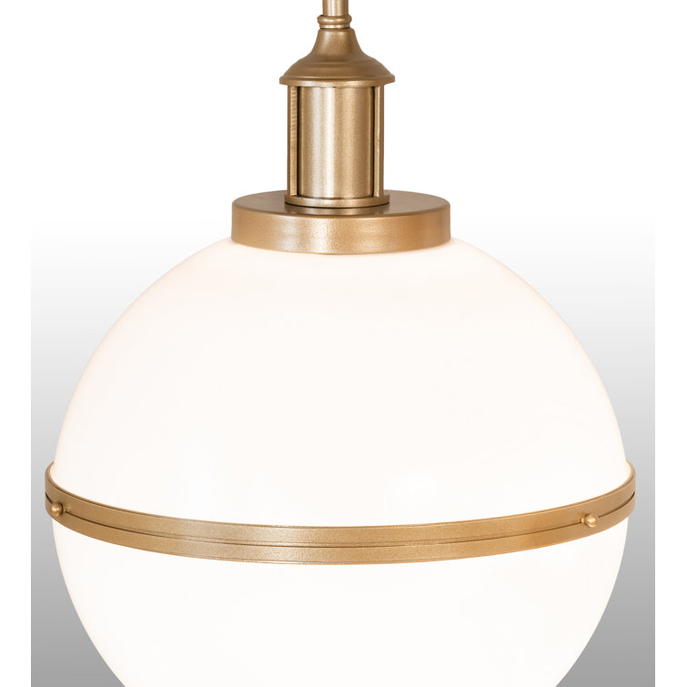 Champagne White Globe LED Pendant Light for Indoor/Outdoor