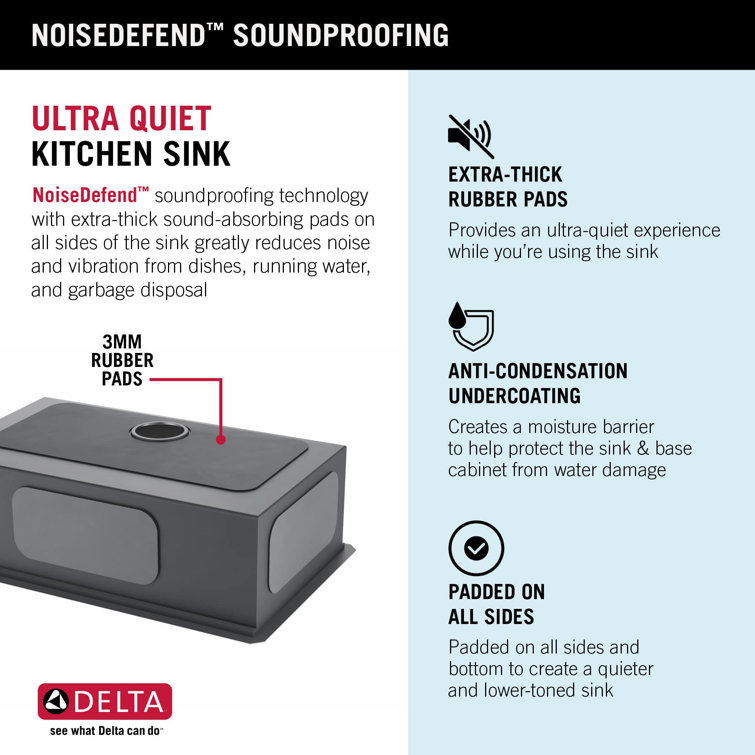 Delta 30-Inch Stainless Steel Workstation Undermount Kitchen Sink