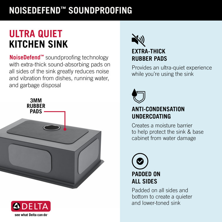 Delta Rivet 27" Stainless Steel Workstation Kitchen Sink with WorkFlow Ledge