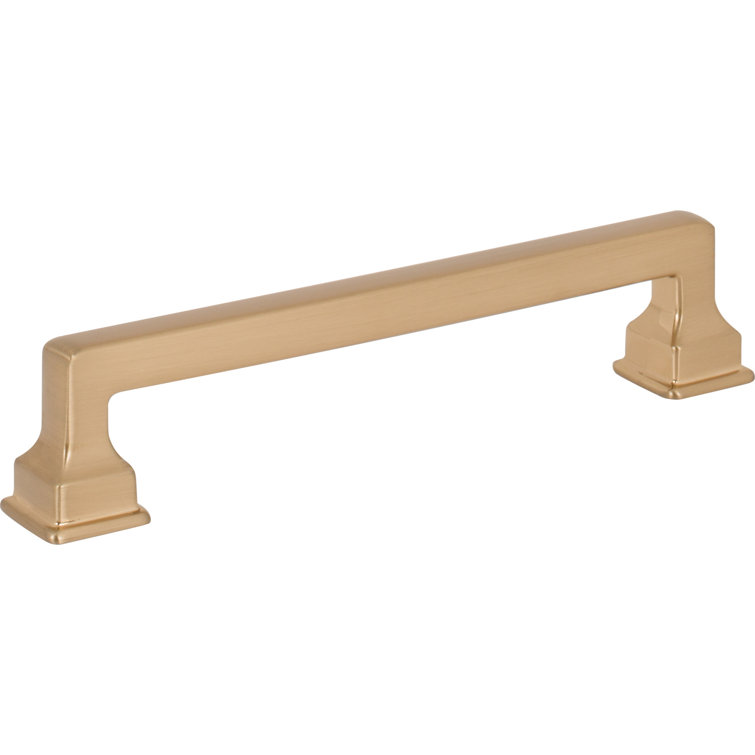 Erika Warm Brass Transitional Handle Bar Pull with Mounting Hardware