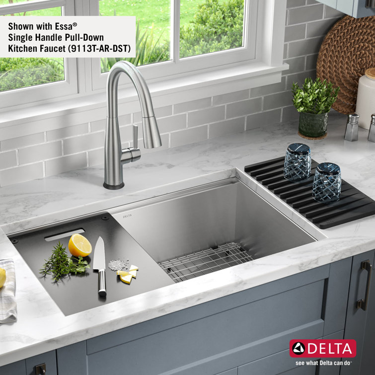 Delta 30-Inch Stainless Steel Workstation Undermount Kitchen Sink