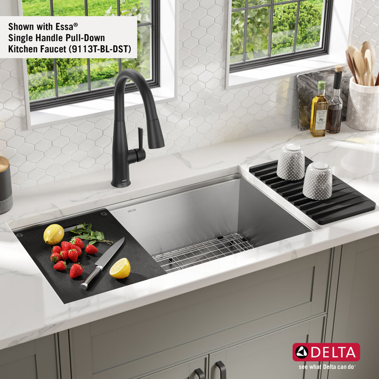 Delta 32-Inch Stainless Steel Workstation Undermount Kitchen Sink