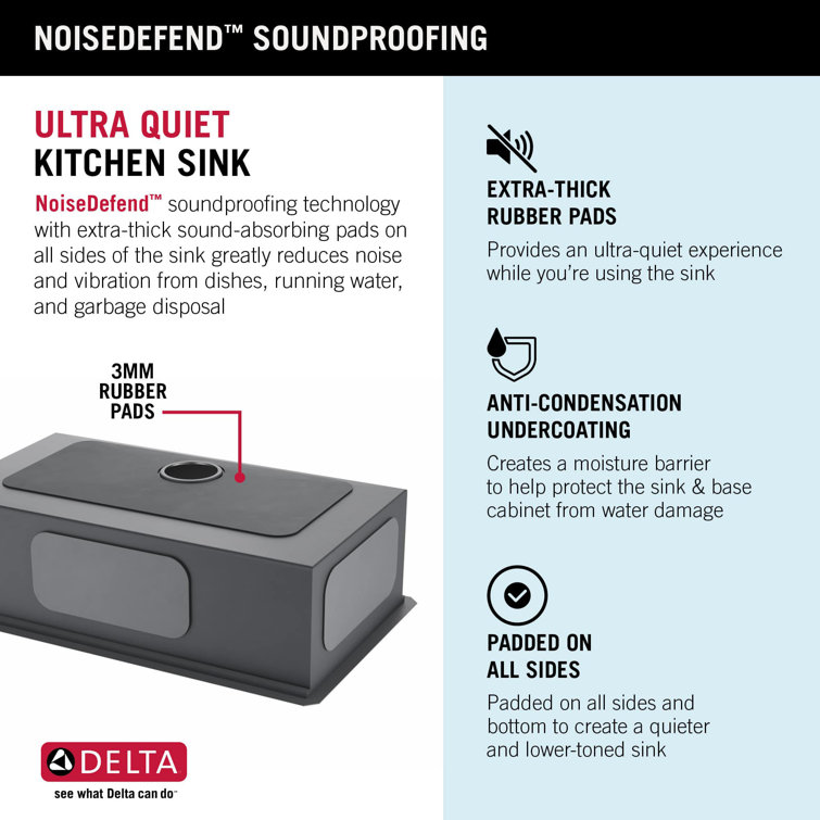 Delta 32-Inch Stainless Steel Workstation Undermount Kitchen Sink
