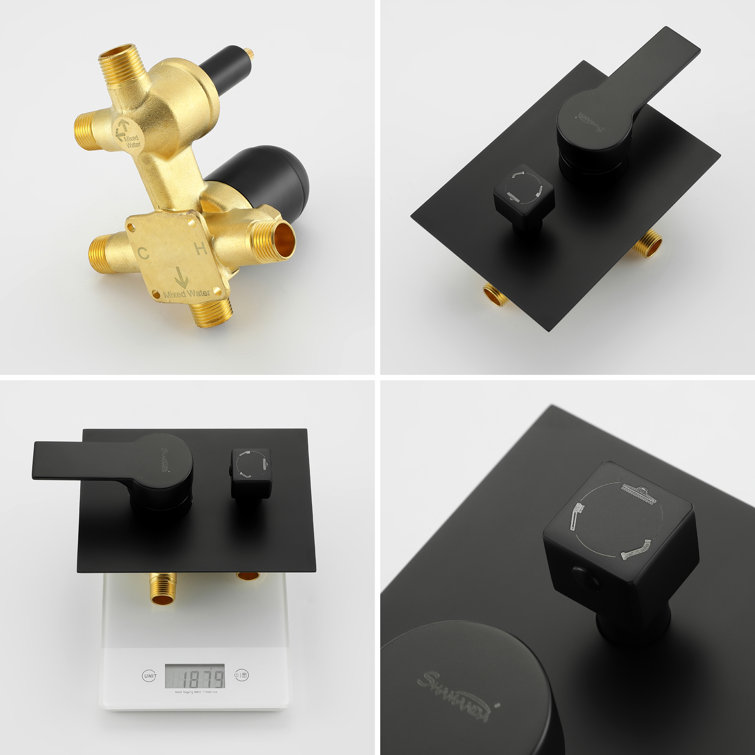 Matte Black Multi-Function Wall Mounted Shower System with Handheld