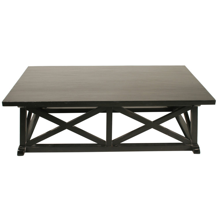 Sutton 60'' Rectangular Hand Rubbed Black Wood Coffee Table