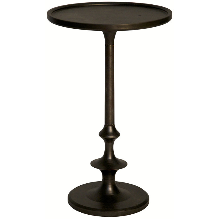 Elegant Round Metal and Glass 12" Accent Table