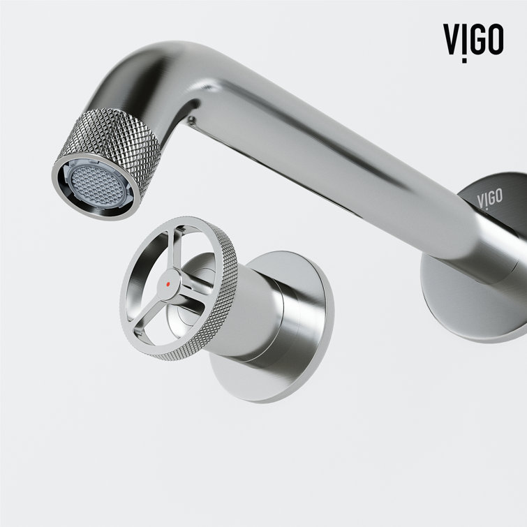 Cass Brushed Nickel Wall Mount Bathroom Faucet
