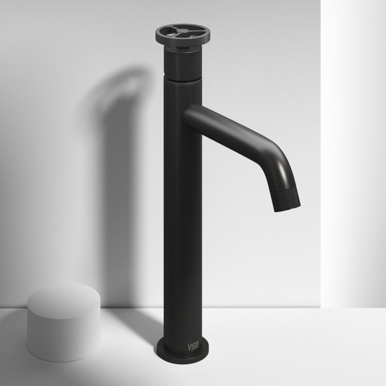 Cass Industrial-Chic Matte Black Nickel Vessel Bathroom Faucet