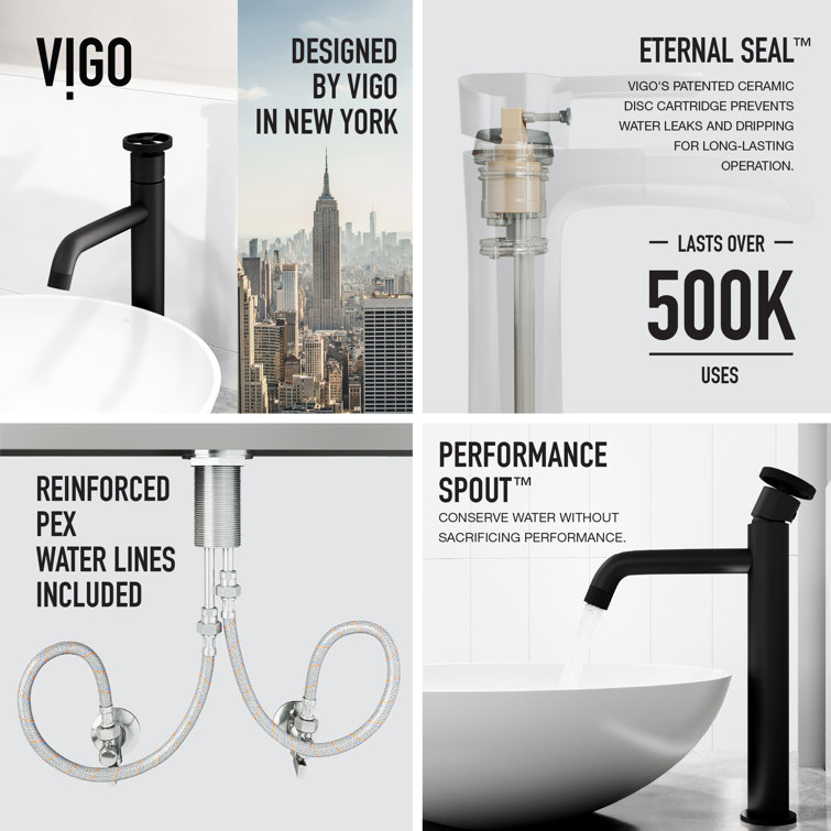 Cass Industrial-Chic Matte Black Nickel Vessel Bathroom Faucet