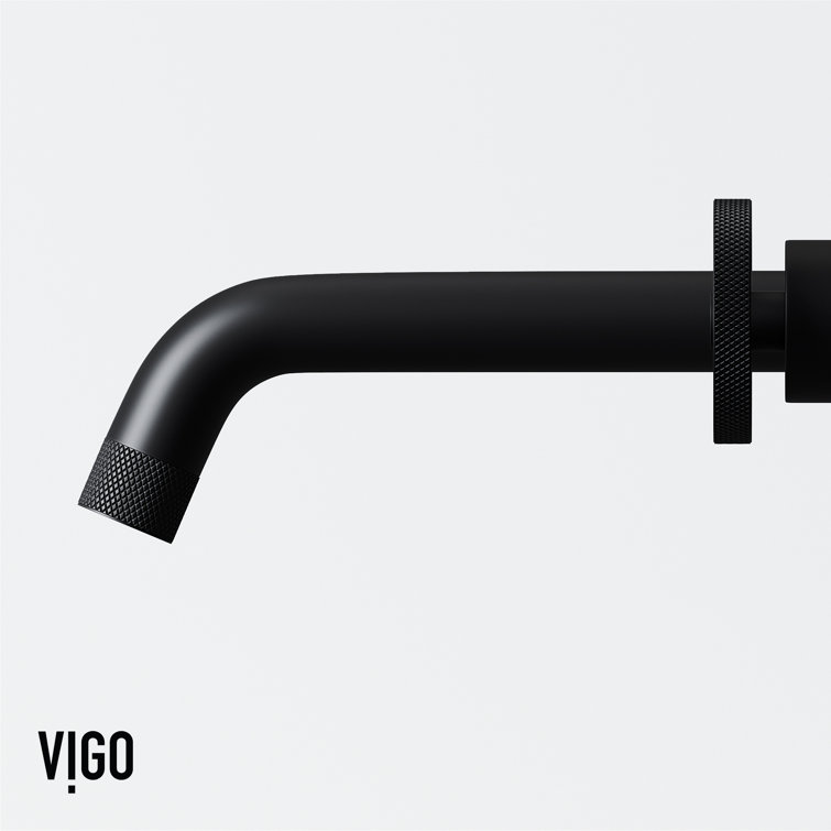 Cass Industrial-Chic Matte Black Nickel Wall Mount Bathroom Faucet
