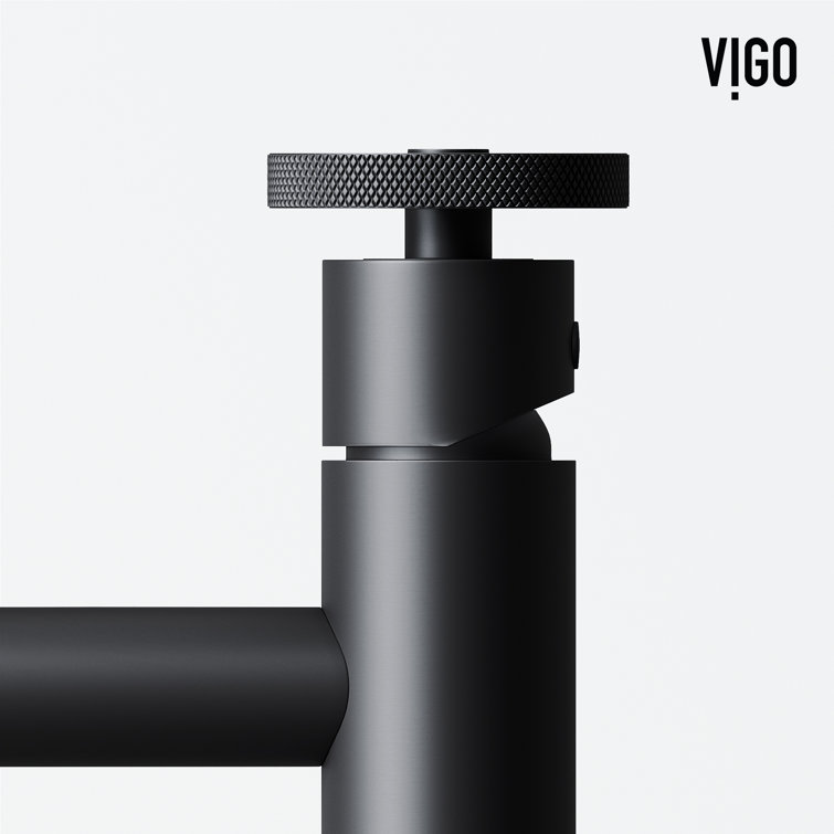 Cass Industrial-Chic Matte Black Nickel Vessel Bathroom Faucet