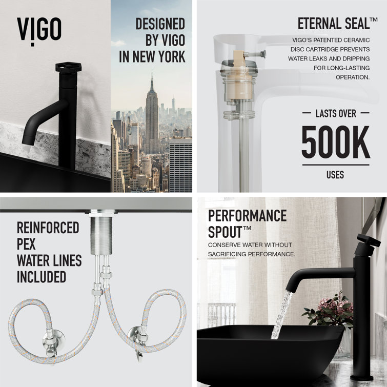 Matte Black Brass Single Handle Vessel Sink Faucet
