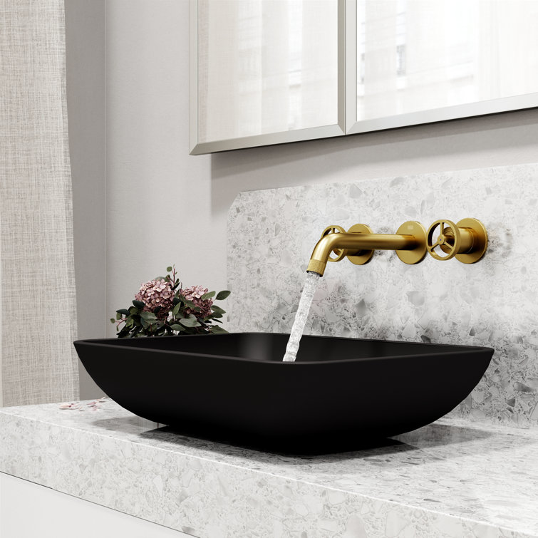 Brooklyn Industrial-Chic Matte Brushed Gold Dual-Handle Faucet
