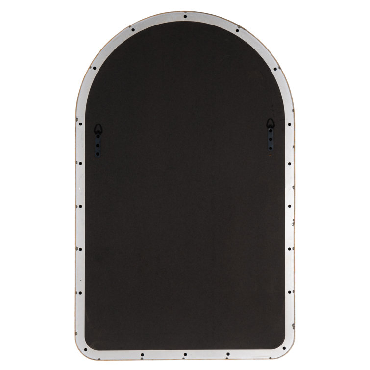 Gold Arched Wall Mirror with Thin Frame