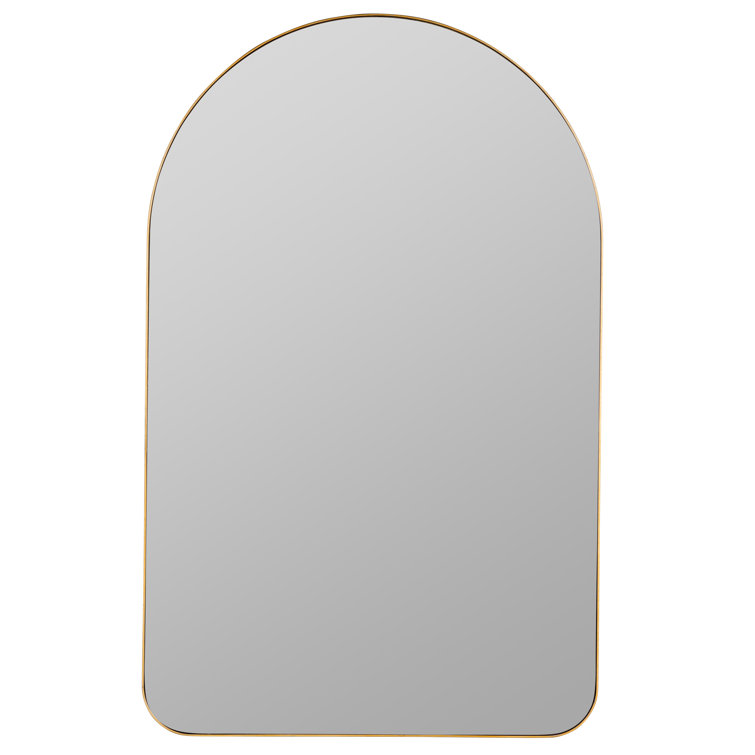 Gold Arched Wall Mirror with Thin Frame