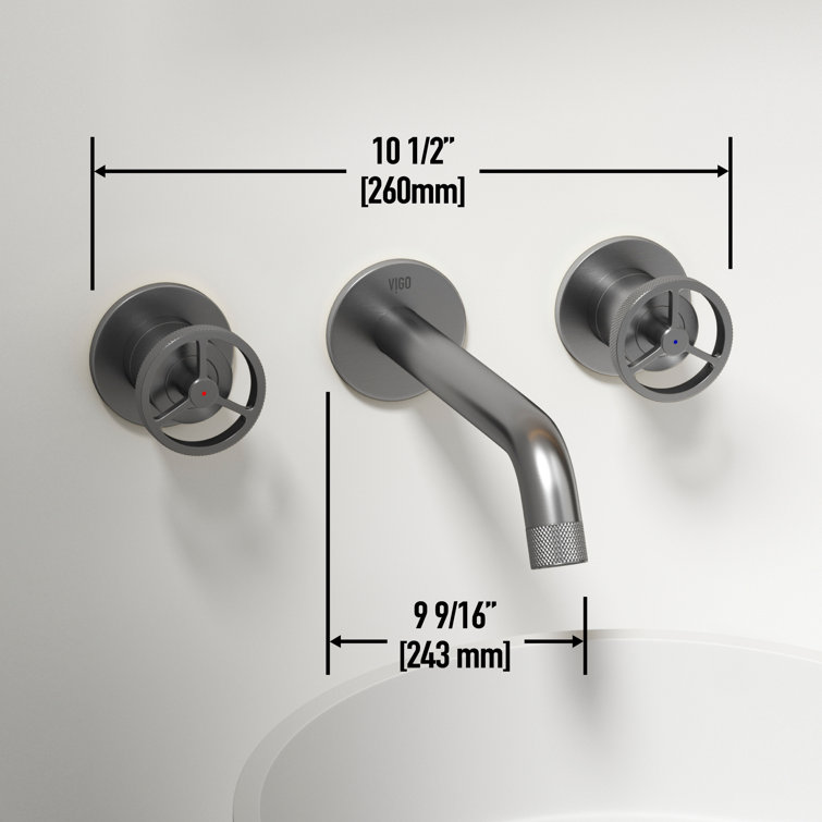 Cass Brushed Nickel Wall Mount Bathroom Faucet