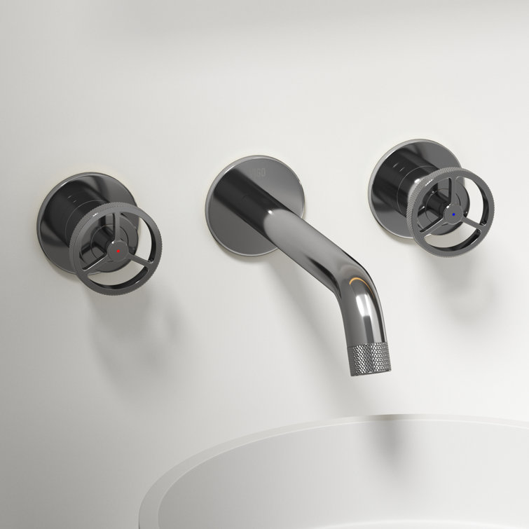 Brooklyn Inspired Industrial-Chic Chrome Wall Mount Bathroom Faucet