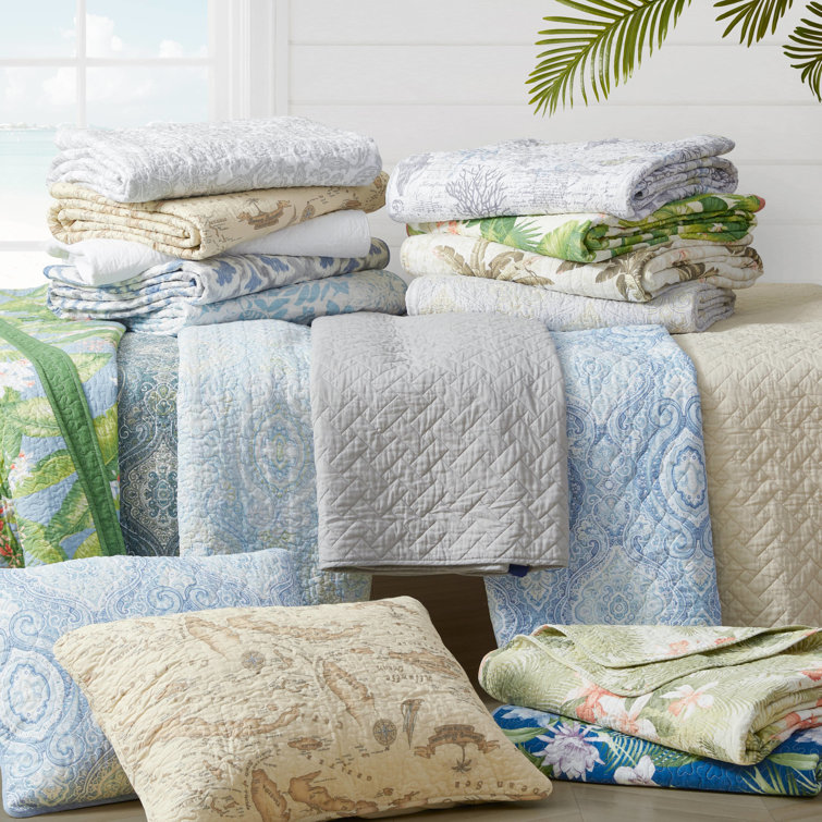 Coastal Breeze Full/Queen Blue Cotton Reversible Quilt Set