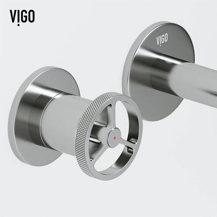 Cass Brushed Nickel Wall Mount Bathroom Faucet