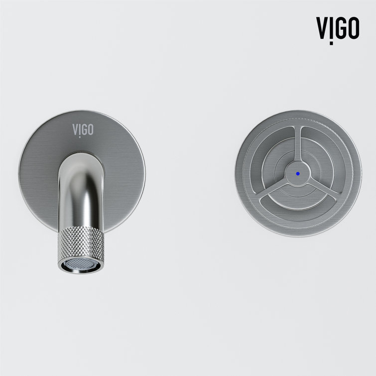 Cass Brushed Nickel Wall Mount Bathroom Faucet
