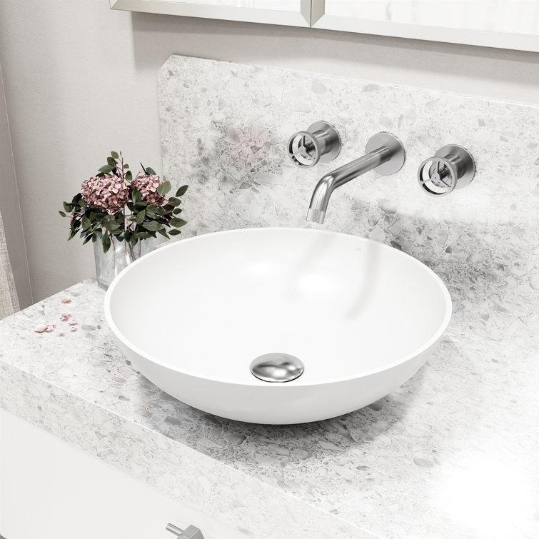 Cass Brushed Nickel Wall Mount Bathroom Faucet