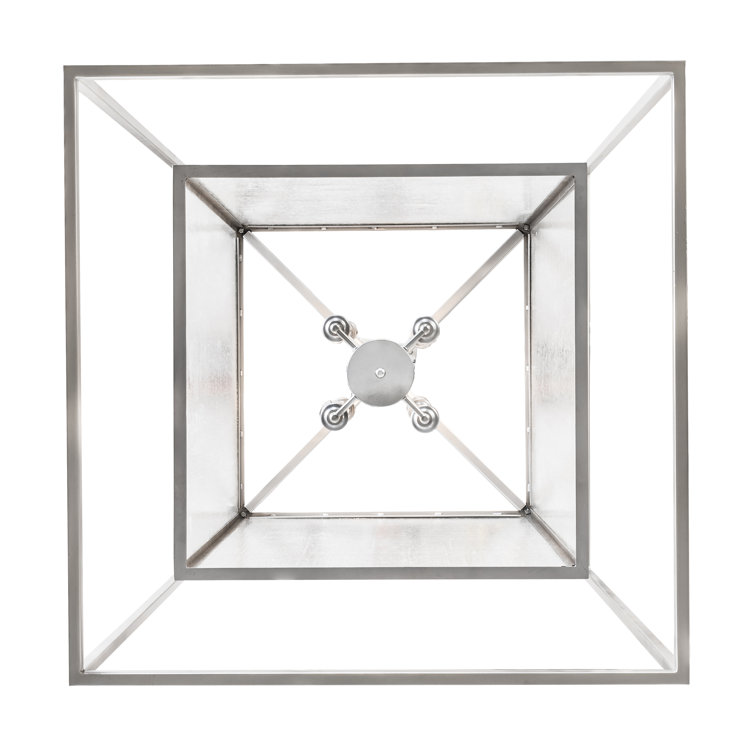 Nickel and Clear Seeded Glass 8-Light Indoor Chandelier
